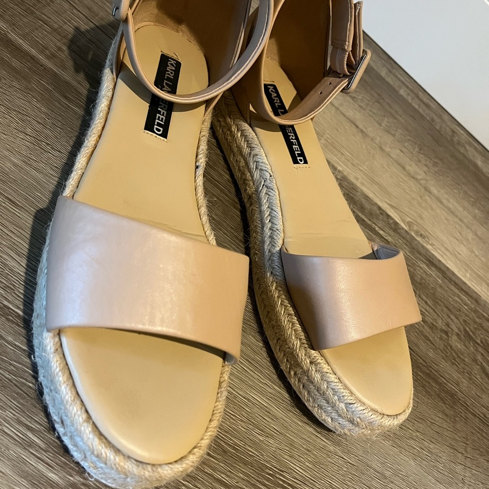 Karl Lagerfeld Tan Espadrille Sandals